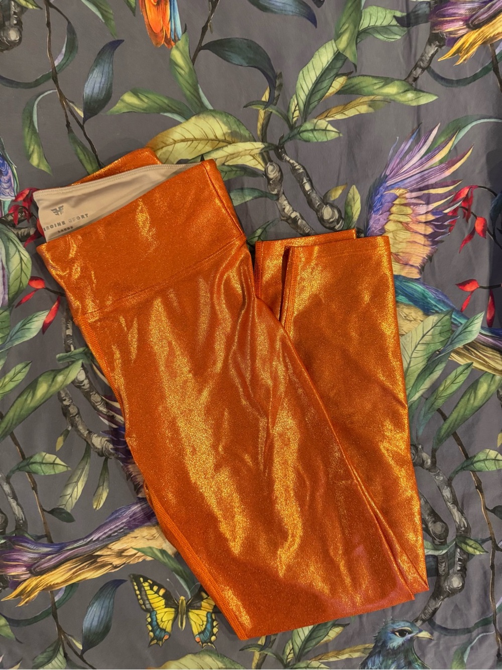 Heroine Sport Metallic Copper-Orange Leggings